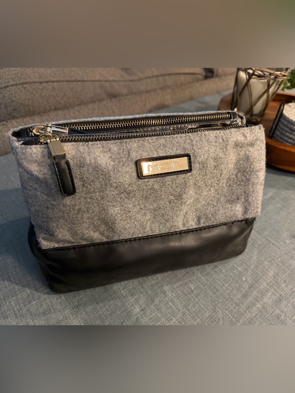 MOR Clear Vinyl Travel Organizer Pouch with Black Trim